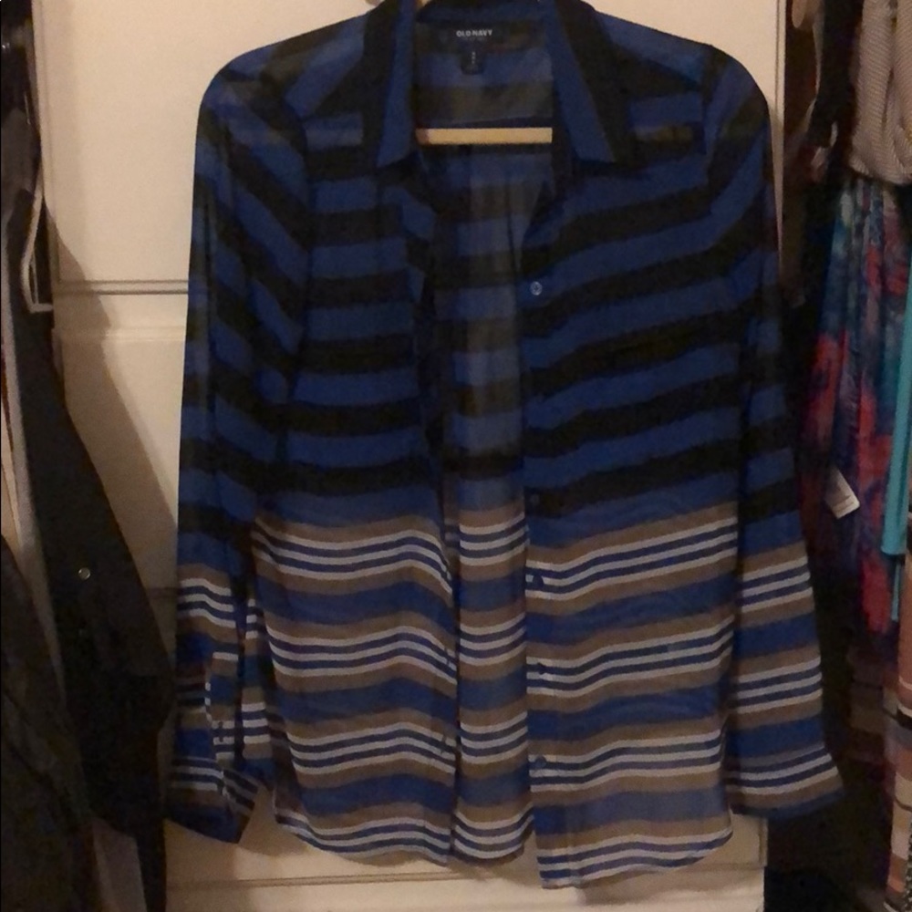 Sheer button down blouse